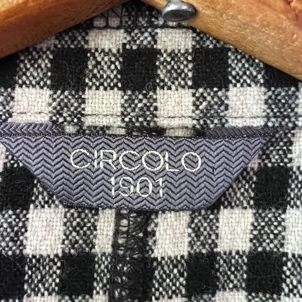 CIRCOLO 1901 Black White Check Blazer Italian Knit Jacket Gingham Stretch Tailor - Picture 2 of 16